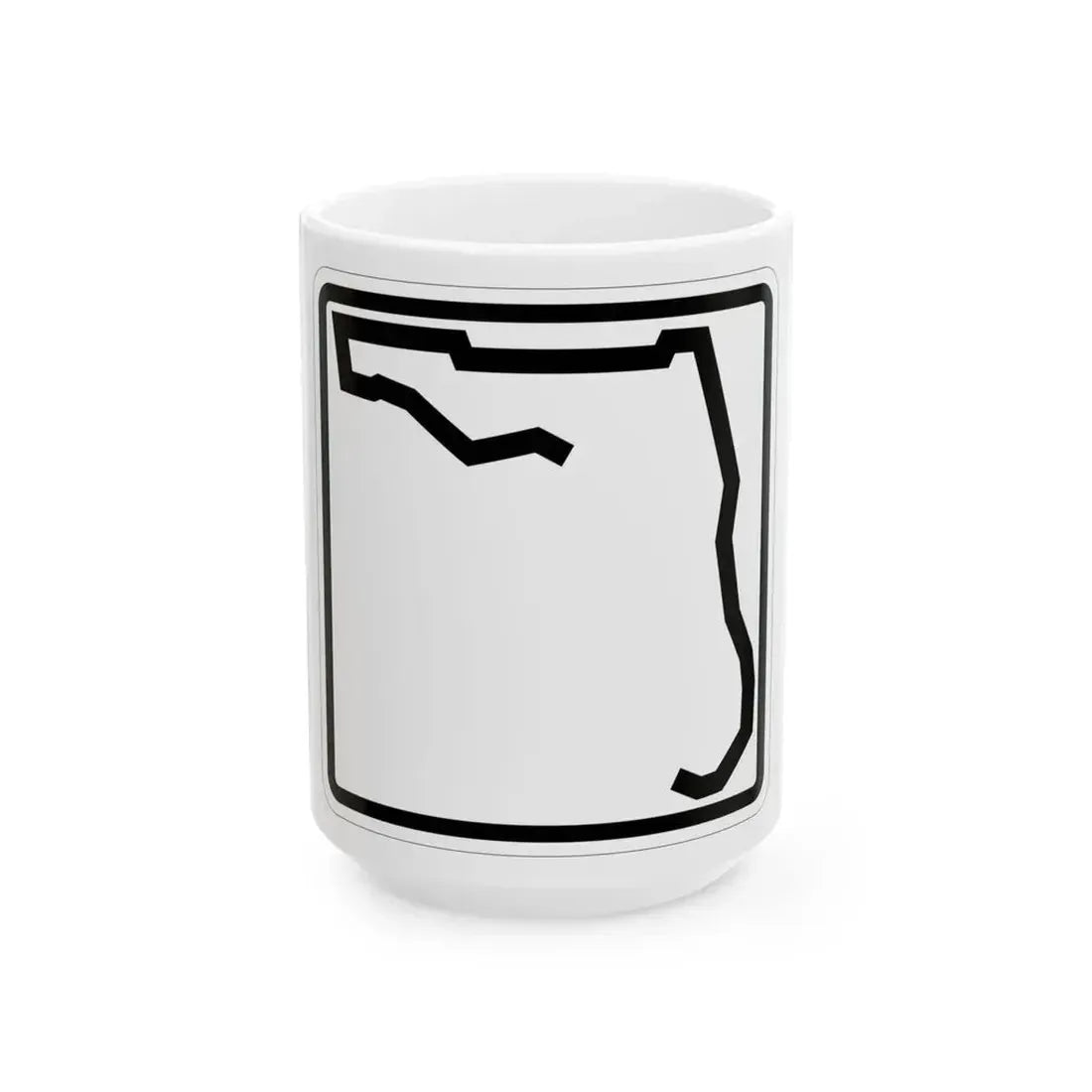 Florida blank (Florida) (Road Sign) White Coffee Mug 15oz - Go Mug Yourself