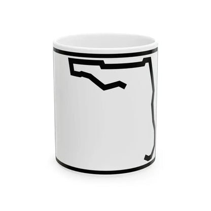 Florida blank wide (Florida) (Road Sign) White Coffee Mug 11oz - Go Mug Yourself