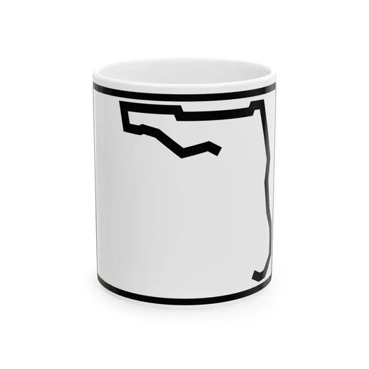 Florida blank wide (Florida) (Road Sign) White Coffee Mug 11oz - Go Mug Yourself