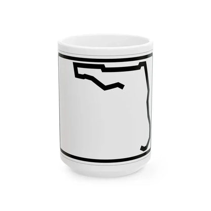 Florida blank wide (Florida) (Road Sign) White Coffee Mug 15oz - Go Mug Yourself