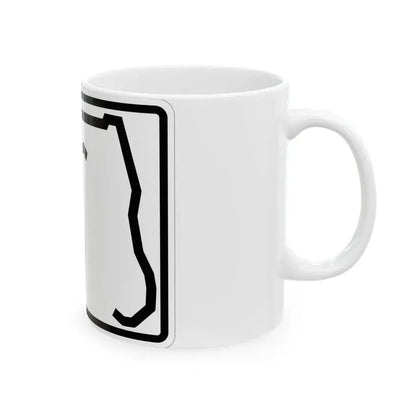 Florida blank wide (Florida) (Road Sign) White Coffee Mug - Go Mug Yourself