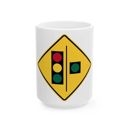 Florida CGTL Road Sign Continuous Green Through Lane (Florida) (Road Sign) White Coffee Mug 15oz - Go Mug Yourself