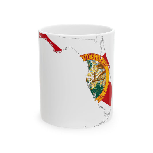 Florida Flagmap (United States) White Coffee Mug-11oz-Go Mug Yourself