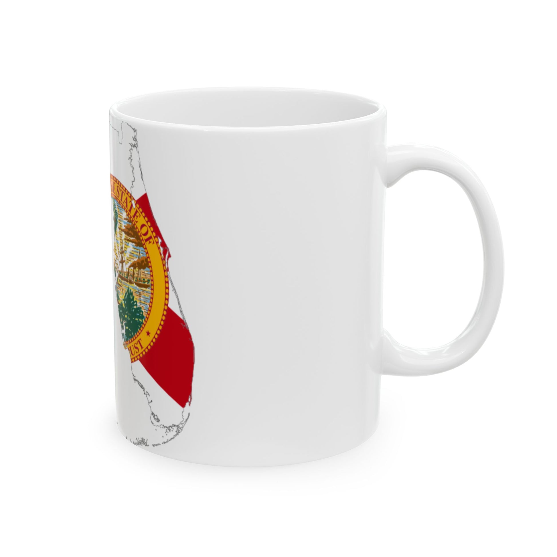Florida Flagmap (United States) White Coffee Mug-Go Mug Yourself