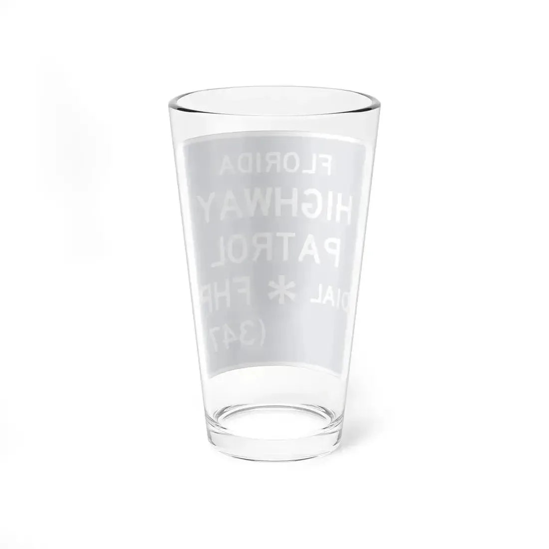 FLORIDA HIGHWAY PATROL DIAL FHP 347 FDOT Road sign FTP-43-04 (Florida) (Road Sign) Pint Glass 16oz - Go Mug Yourself