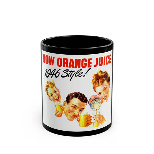 Florida Orange Juice ad, 1946 - Black Coffee Mug 11oz - Go Mug Yourself