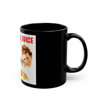 Florida Orange Juice ad, 1946 - Black Coffee Mug - Go Mug Yourself