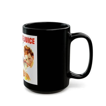 Florida Orange Juice ad, 1946 - Black Coffee Mug - Go Mug Yourself