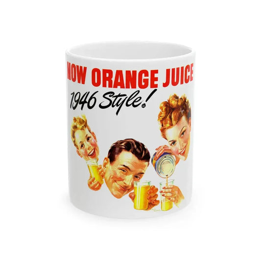 Florida Orange Juice ad, 1946 - White Coffee Mug 11oz - Go Mug Yourself