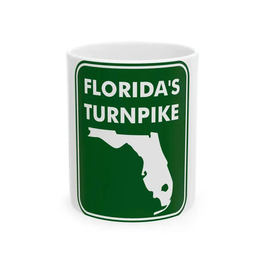 Floridas Turnpike (Florida) (Road Sign) White Coffee Mug 11oz - Go Mug Yourself