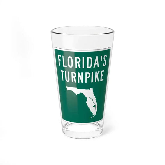 Floridas Turnpike shield (Florida) (Road Sign) Pint Glass 16oz 16oz - Go Mug Yourself