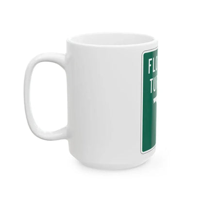 Floridas Turnpike shield (Florida) (Road Sign) White Coffee Mug - Go Mug Yourself