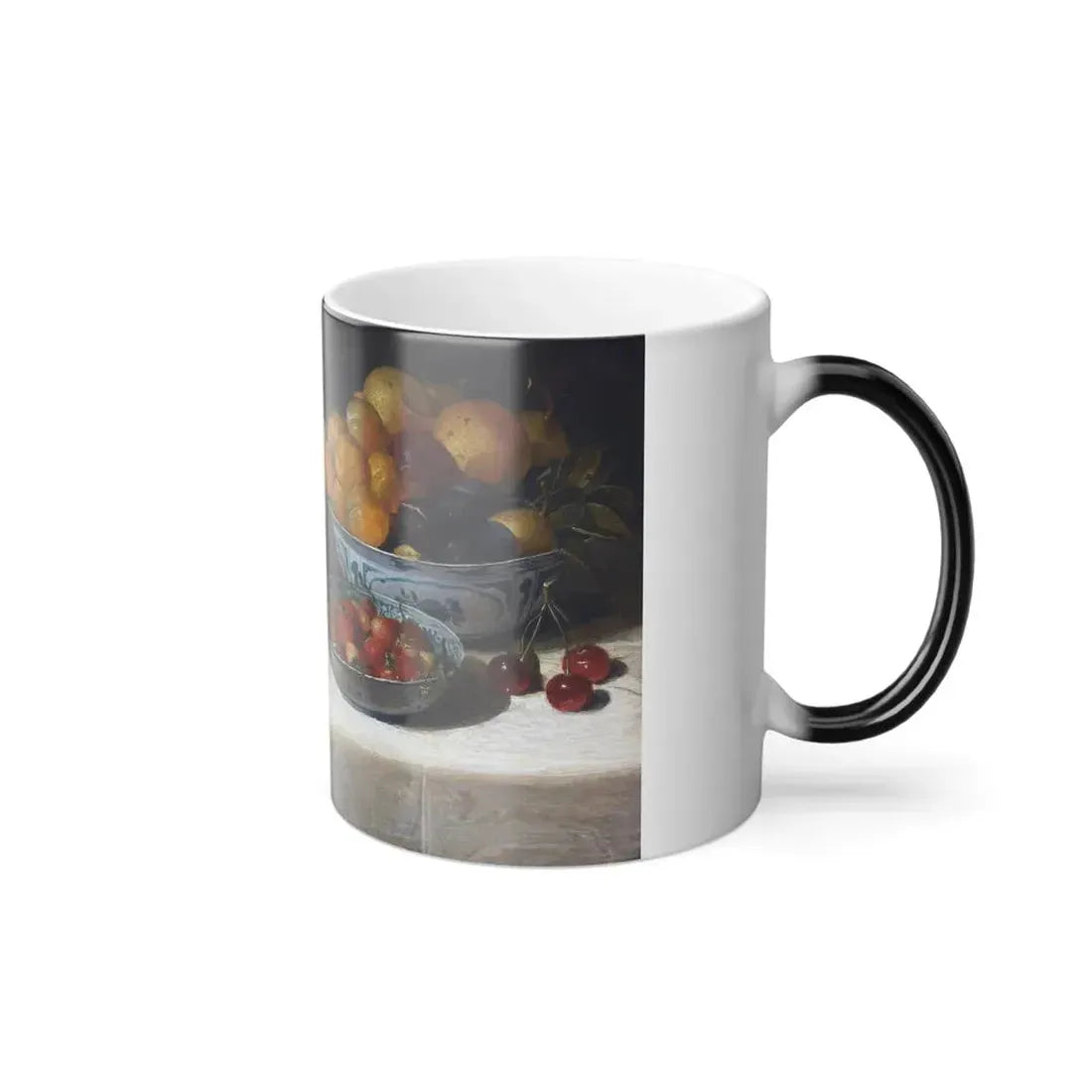 Floris van Dijck (1575-1651) Still Life with Melons, Plums, Cherries, and Bread on a Table Draped with a-0 - Color Changing Mug 11oz - Go Mug Yourself