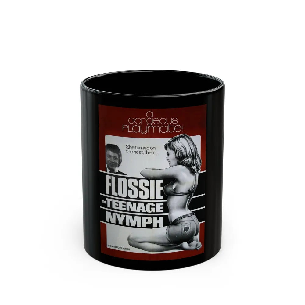 FLOSSY THE TEENAGE NYMPH 1974 Movie Poster - Black Coffee Mug-11oz-Go Mug Yourself