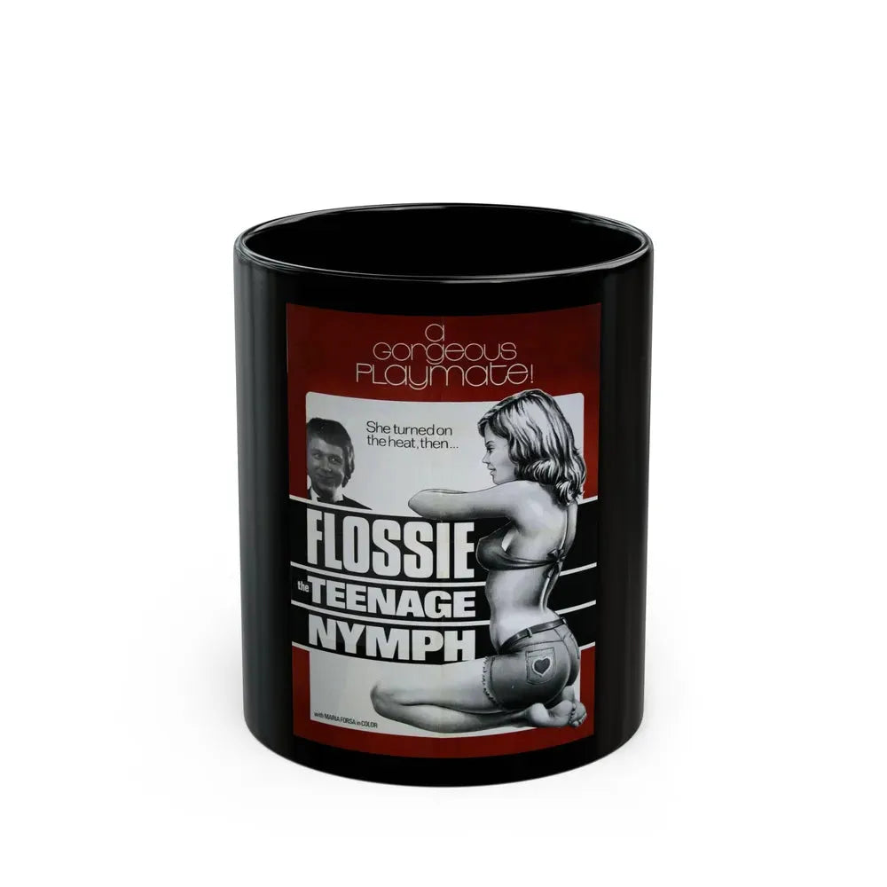 FLOSSY THE TEENAGE NYMPH 1974 Movie Poster - Black Coffee Mug 11oz - Go Mug Yourself