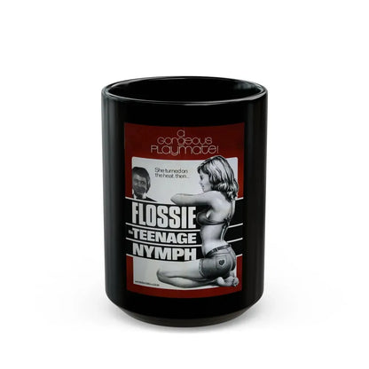 FLOSSY THE TEENAGE NYMPH 1974 Movie Poster - Black Coffee Mug 15oz - Go Mug Yourself