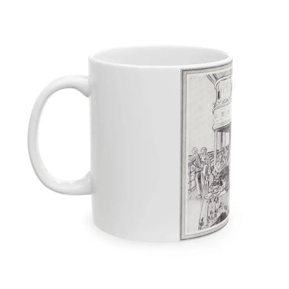 Flower banked Cafe 'Famous Four', Scribner's Magazine, February 1938 - White Coffee Mug - Go Mug Yourself