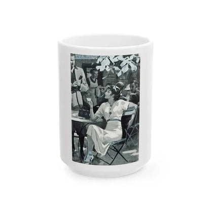 Flower of France, Redbook, October 1936 - White Coffee Mug 15oz - Go Mug Yourself