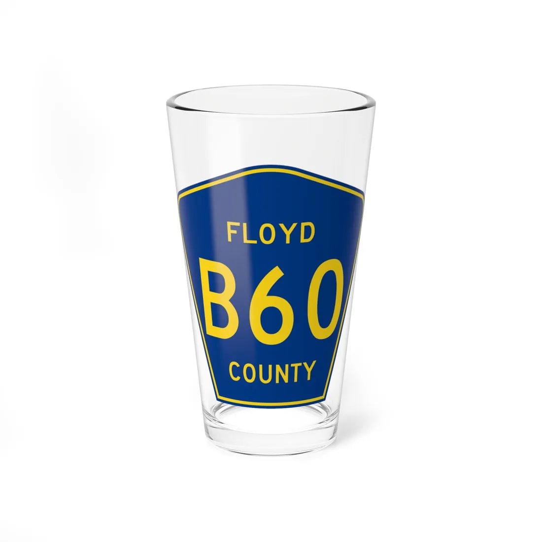 Floyd County B60 IA (Iowa) (Road Sign) Pint Glass 16oz 16oz - Go Mug Yourself