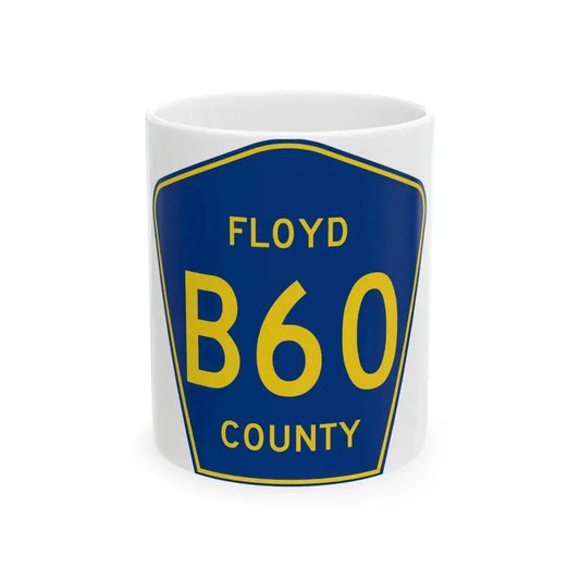 Floyd County B60 IA (Iowa) (Road Sign) White Coffee Mug 11oz - Go Mug Yourself