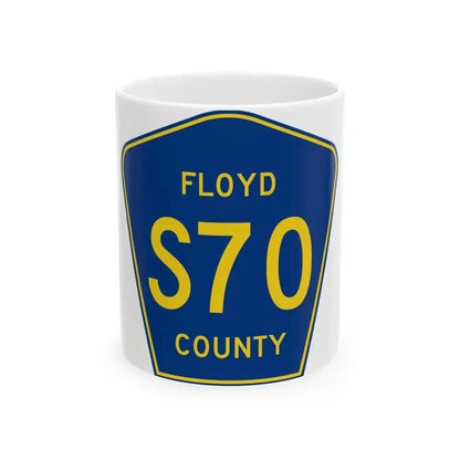 Floyd County S70 IA (Iowa) (Road Sign) White Coffee Mug 11oz - Go Mug Yourself