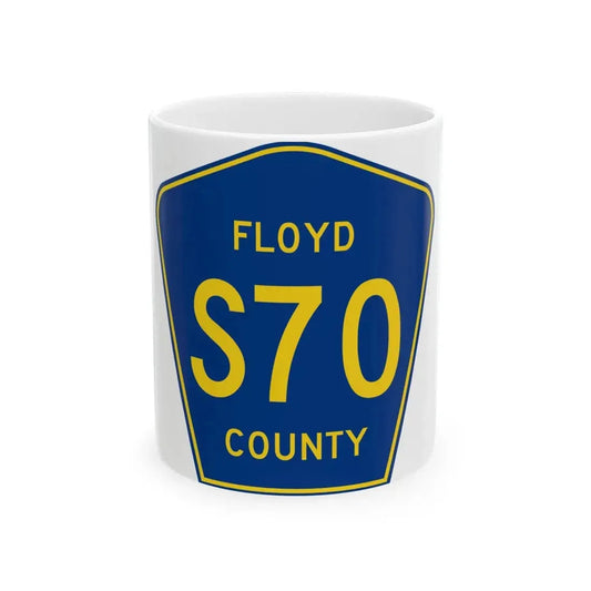 Floyd County S70 IA (Iowa) (Road Sign) White Coffee Mug 11oz - Go Mug Yourself