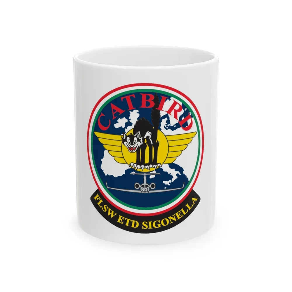 FLSW ETD Sigonella Catbird Fleet Logistics Support Wing Executive Transport Detachment (U.S. Navy) White Coffee Mug-11oz-Go Mug Yourself