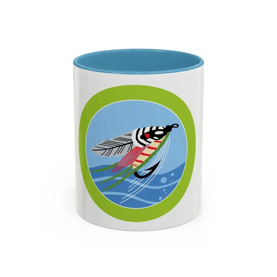 Fly Fishing (Boy Scout Merit Badge) Accent Coffee Mug 11oz Light Blue - Go Mug Yourself