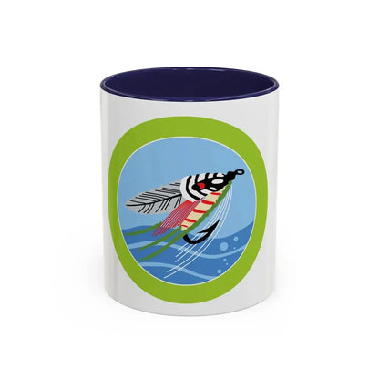 Fly Fishing (Boy Scout Merit Badge) Accent Coffee Mug 11oz Navy - Go Mug Yourself