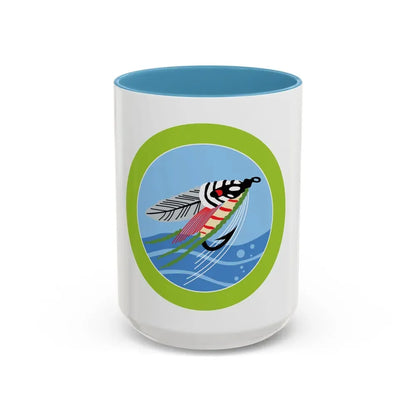 Fly Fishing (Boy Scout Merit Badge) Accent Coffee Mug 15oz Light Blue - Go Mug Yourself