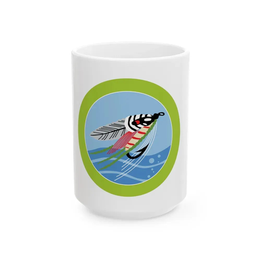 Fly Fishing (Boy Scout Merit Badge) White Coffee Mug 15oz - Go Mug Yourself