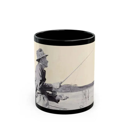 Fly Fishing, Collier's magazine story illustration - Black Coffee Mug 11oz - Go Mug Yourself