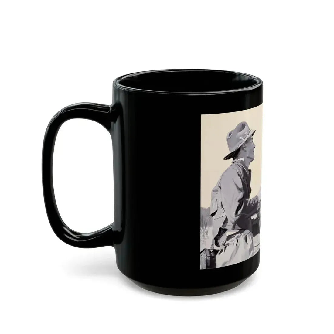 Fly Fishing, Collier's magazine story illustration - Black Coffee Mug - Go Mug Yourself