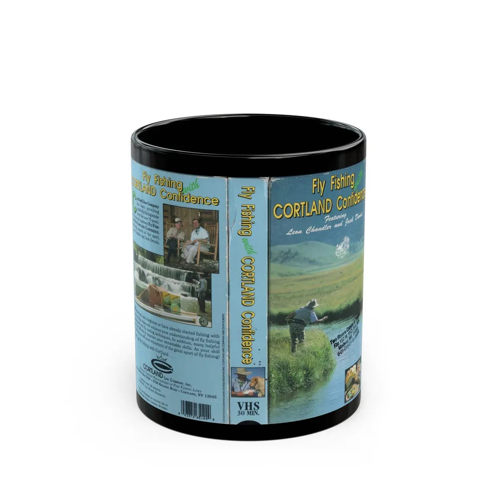 FLY FISHING WITH CORTLAND CONFIDENCE (VHS COVER) - Black Coffee Mug-11oz-Go Mug Yourself