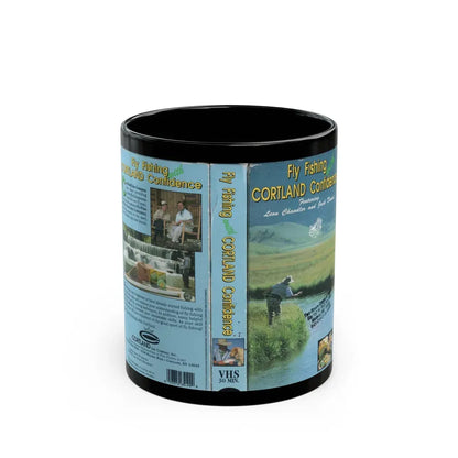 FLY FISHING WITH CORTLAND CONFIDENCE (VHS COVER) - Black Coffee Mug 11oz - Go Mug Yourself