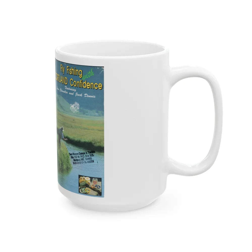 FLY FISHING WITH CORTLAND CONFIDENCE (VHS COVER) - White Coffee Mug-Go Mug Yourself