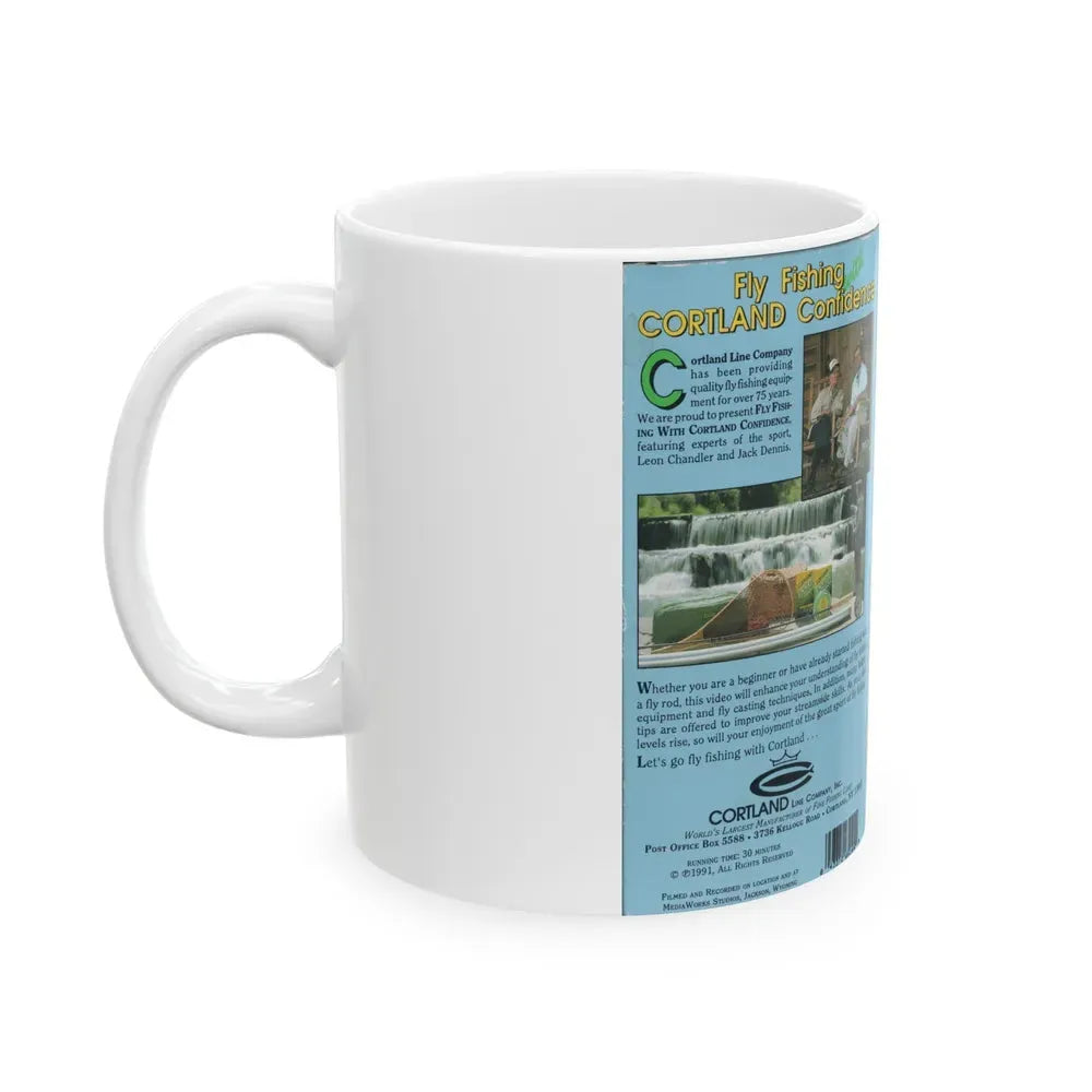 FLY FISHING WITH CORTLAND CONFIDENCE (VHS COVER) - White Coffee Mug - Go Mug Yourself