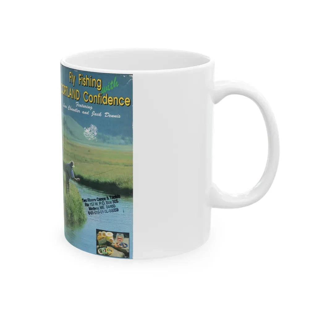 FLY FISHING WITH CORTLAND CONFIDENCE (VHS COVER) - White Coffee Mug - Go Mug Yourself