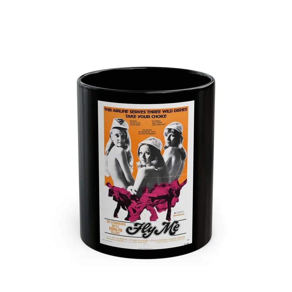 FLY ME 1973 Movie Poster - Black Coffee Mug 11oz - Go Mug Yourself