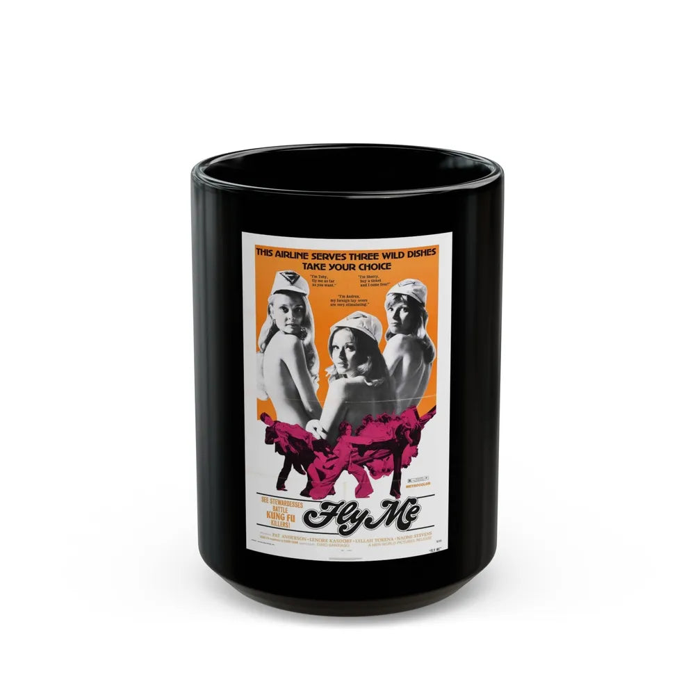 FLY ME 1973 Movie Poster - Black Coffee Mug-15oz-Go Mug Yourself