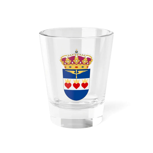 Flygvapnets Halmstadsskolor vapen (Sweden) (Coat of Arms) Shot Glass 1.5oz 1.5oz - Go Mug Yourself