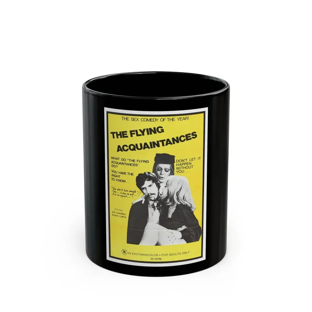 FLYING ACQUAINTENCES 1973 Movie Poster - Black Coffee Mug 11oz - Go Mug Yourself