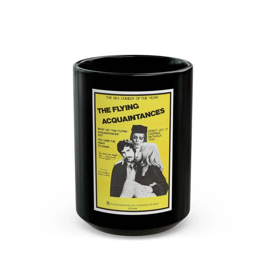 FLYING ACQUAINTENCES 1973 Movie Poster - Black Coffee Mug 15oz - Go Mug Yourself