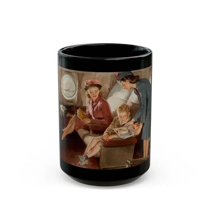 Flying Physicians, advertisement for Eli Lily and company, 1951 - Black Coffee Mug 15oz - Go Mug Yourself