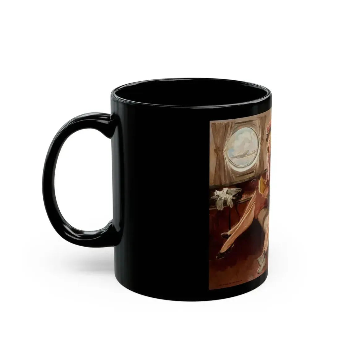 Flying Physicians, advertisement for Eli Lily and company, 1951 - Black Coffee Mug - Go Mug Yourself