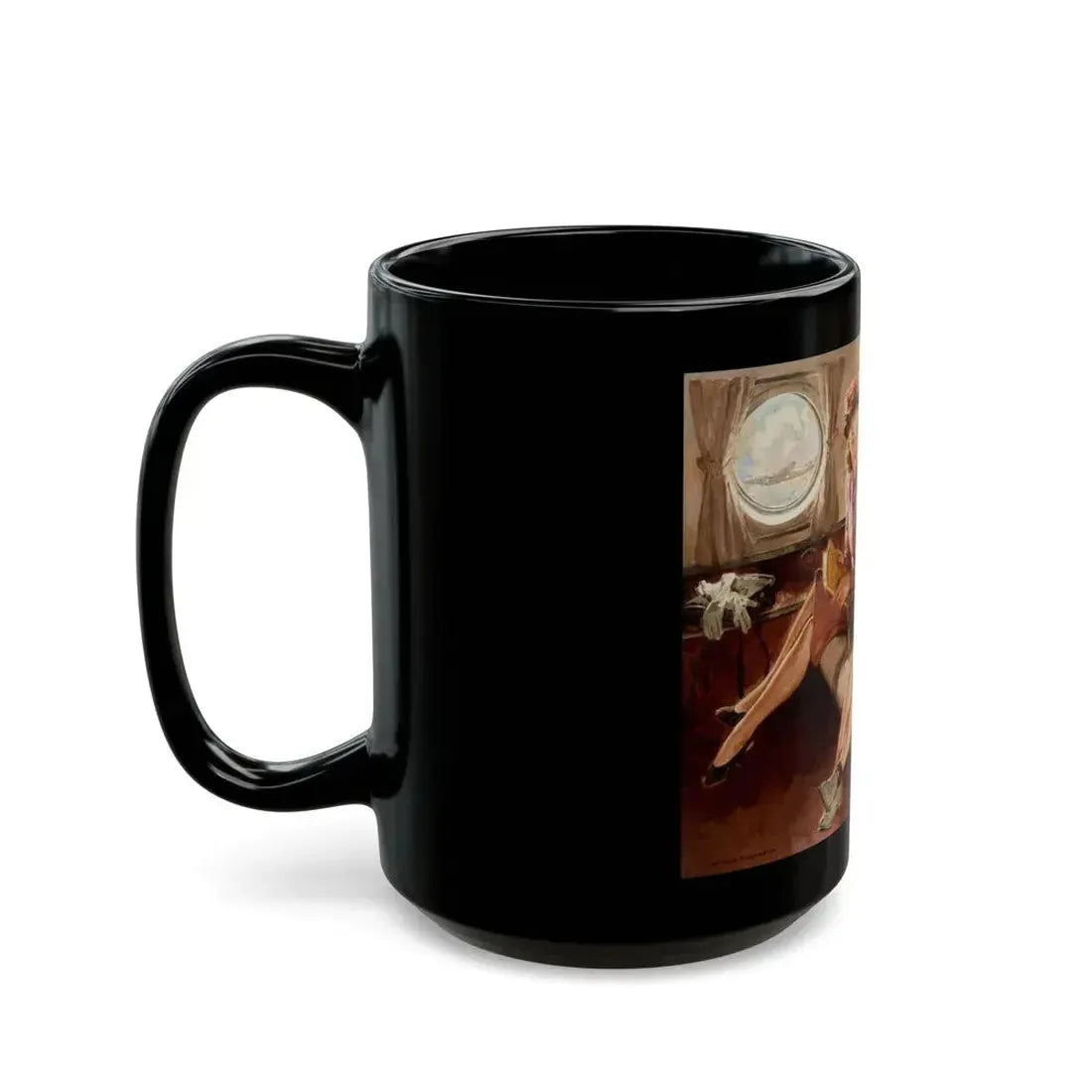 Flying Physicians, advertisement for Eli Lily and company, 1951 - Black Coffee Mug - Go Mug Yourself