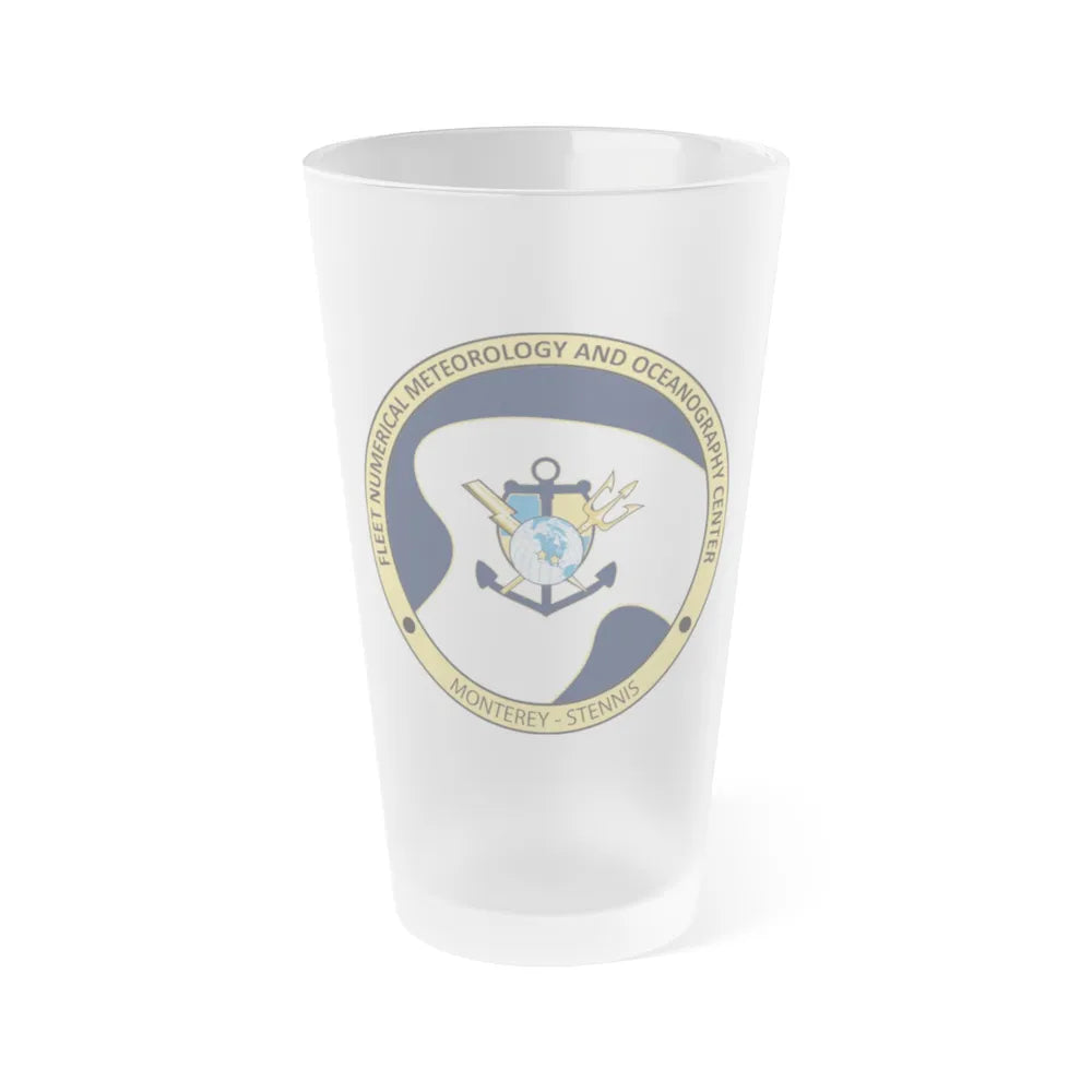 FMNOC Monterey Stennis Fleet Numerical Meteorology and Oceanography Center (U.S. Navy) Frosted Pint Glass 16oz-Go Mug Yourself