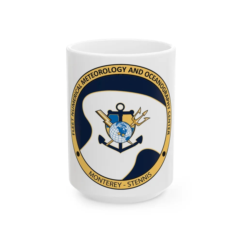 FMNOC Monterey Stennis Fleet Numerical Meteorology and Oceanography Center (U.S. Navy) White Coffee Mug-15oz-Go Mug Yourself