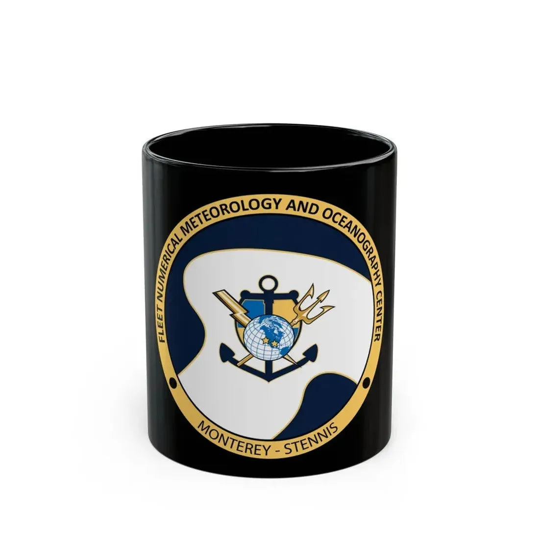 FMNOC Monterey Stennis Fleet Numerical Meteorology and Oceanography Center (U.S. Navy) Black Coffee Mug 11oz - Go Mug Yourself