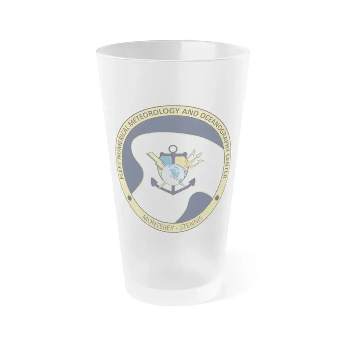 FMNOC Monterey Stennis Fleet Numerical Meteorology and Oceanography Center (U.S. Navy) Frosted Pint Glass 16oz Default Title - Go Mug Yourself